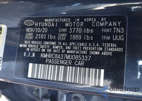 2021 Hyundai Venue Denim from USA, damaged, VIN KMHRC8A37MU085337